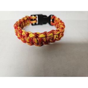 Bracelet 550 Paracord Red Yellow Size 8.5"‎